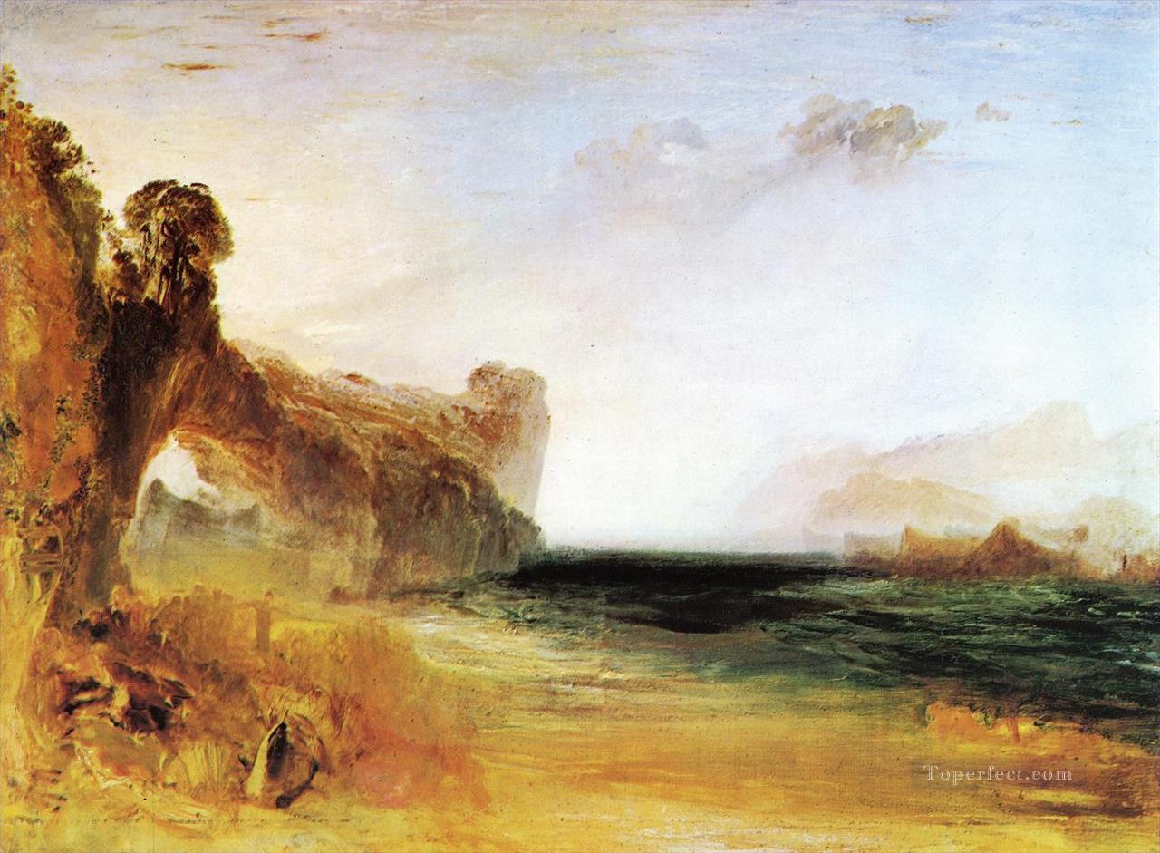 Rocky Bay with Figures Romantic Turner Oil Paintings